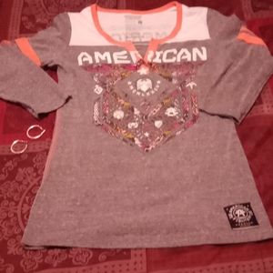 American fighter quarter sleeve shirt